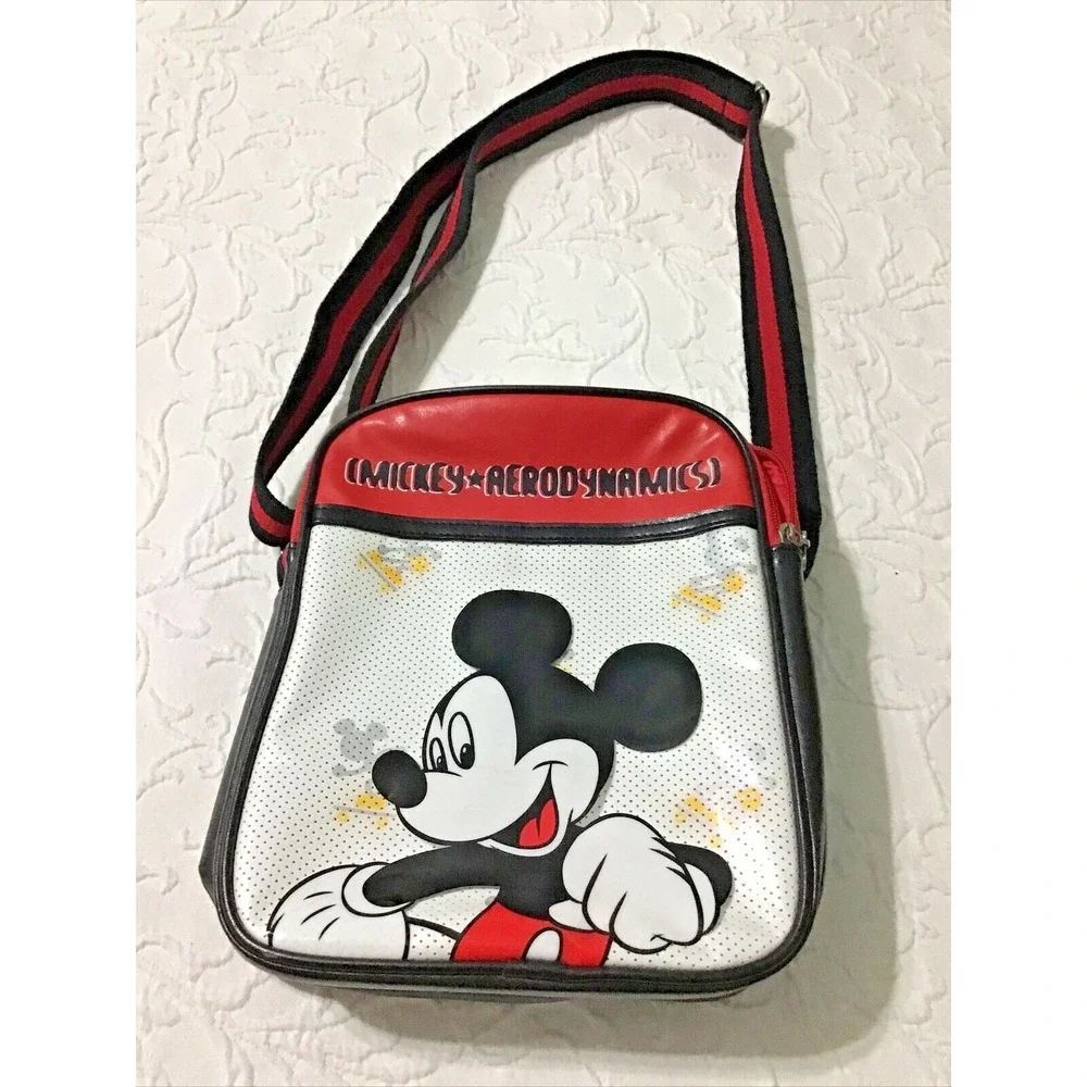 Disney Mickey Mouse Purse Red White Black Small Bookbag Tote Shoulder Strap Y2K